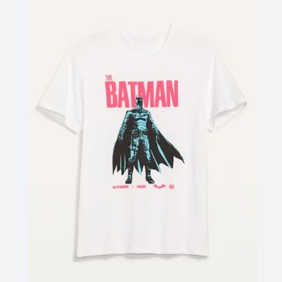 Old Navy Men's White Short Sleeve Batman Short Sleeved Tee Relaxed Fit Size M - Picture 1 of 4